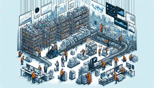 Warehouse management system (WMS) illustration