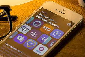 An example of healthcare seen on an iPhone for healthcare services