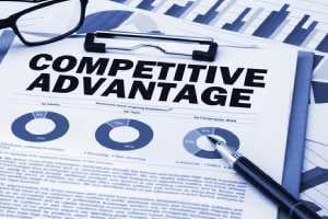 competitive advantage analysis concept on clipboard