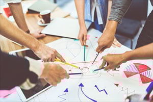 Creative idea teamwork concept