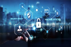 cybersecurity screen with lock