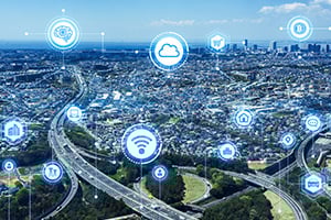 Digital transformation across cities concept