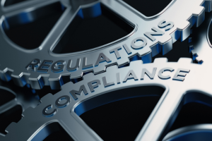 HIPAA Regulations- close-up of a gears with text on it