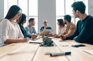 IT support staff having a meeting
