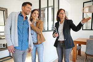 Real estate agent and clients