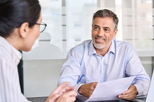 Employees talking