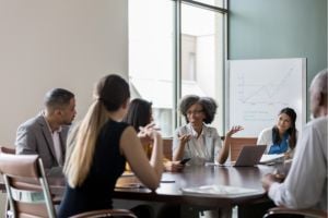 Nonprofit team in a meeting