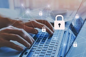 a cybersecurity professional practicing good cyber habits