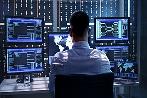 a cybersecurity professional running security checks at his company