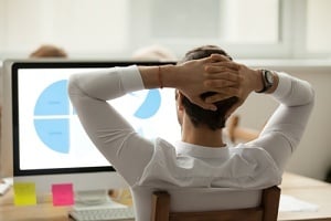 a man seeing the benefits of a software evaluation