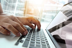 a person using business technology for their work place