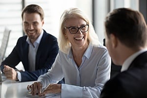 an outsourced chief information officer working with an organization during a meeting