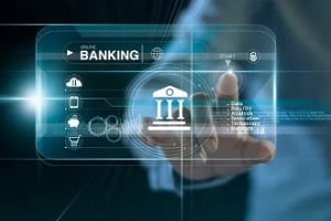 banking concept on digital screen