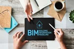building information modeling concept on screen