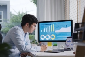 man work from home during covid 19 