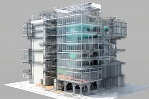 conceptual visualization of the BIM model utilities of the building