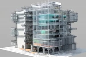 conceptual visualization of the BIM model utilities of the building