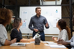 cyber risk management firm going over importance of cybersecurity to employees