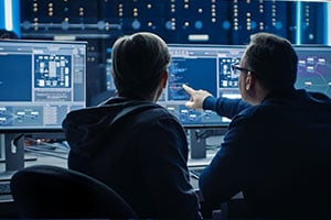 employees going over cybersecurity options