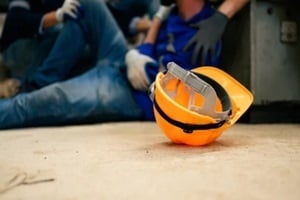 engineer worker with accident at factory