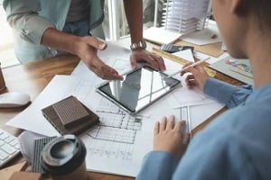 engineers discussing building project