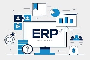 erp modules around computer monitor