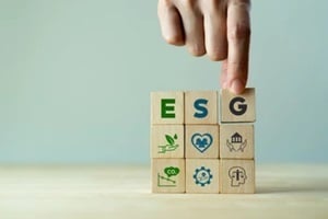 esg concept on wooden blocks