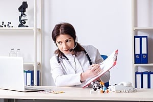 female doctor providing telehealth services