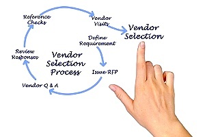 hand pointing to vendor selection