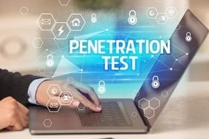 man performing penetrating testing on laptop