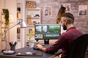 Man working from home 