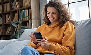 millennial happy about an easy online service interaction