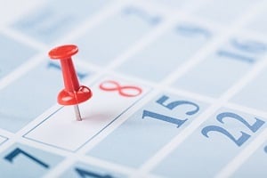 pin pointed on calendar appointment during telehealth