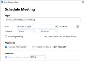 Add a password to the zoom meeting