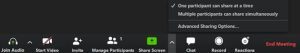 Disable multiple screen sharing in Zoom meetings